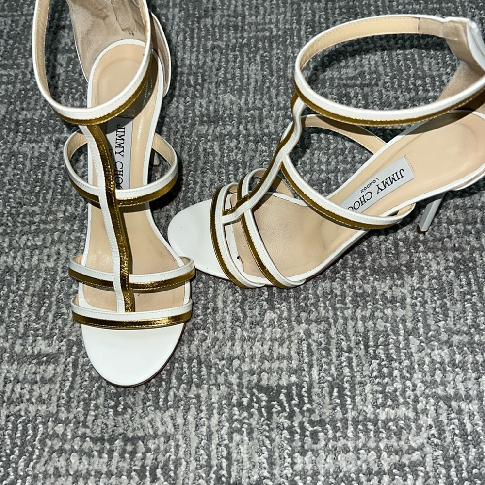 Gorgeous white and gold Jimmy Choo heels